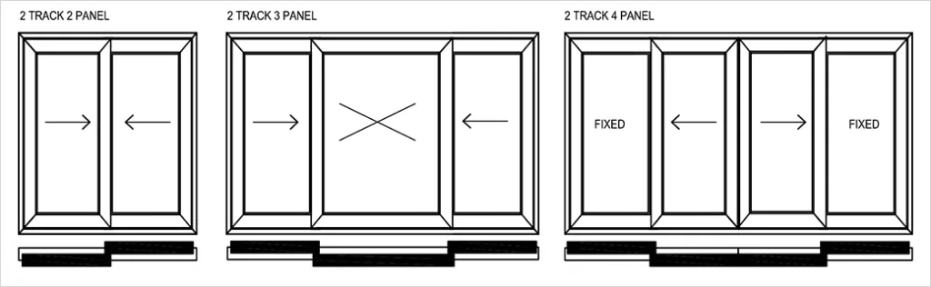 5 Track uPVC sliding doors for balcony 