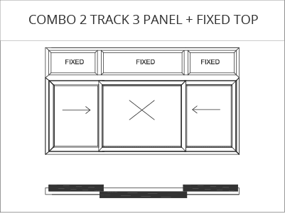 Combination sliding and casement UPVC windows 