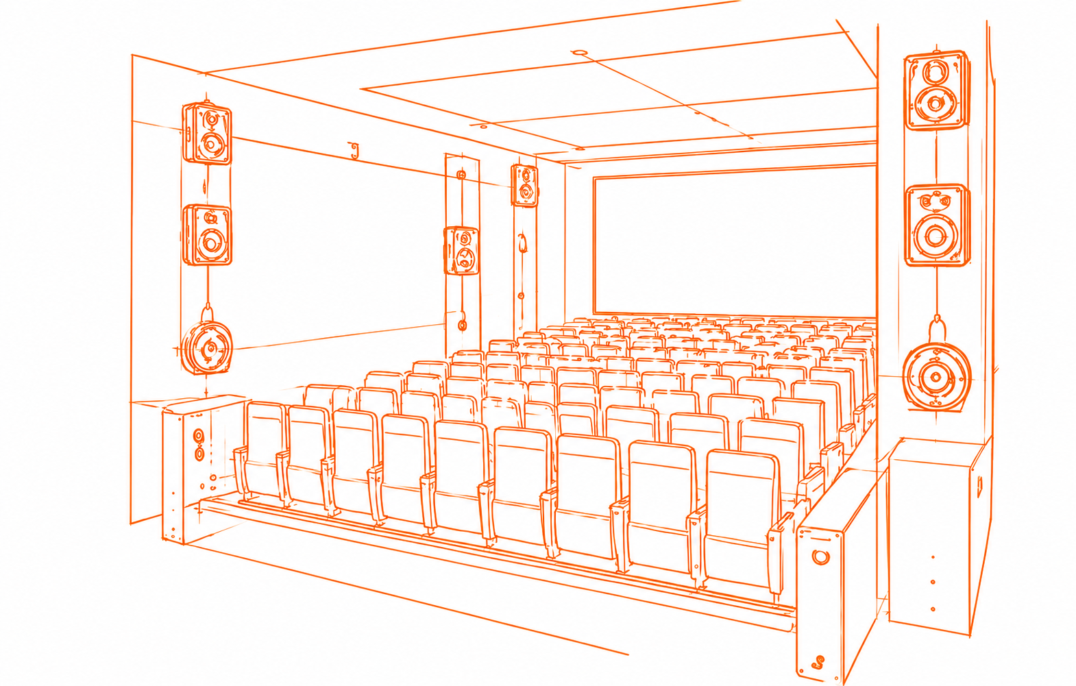 Theatre speaker layout blueprint