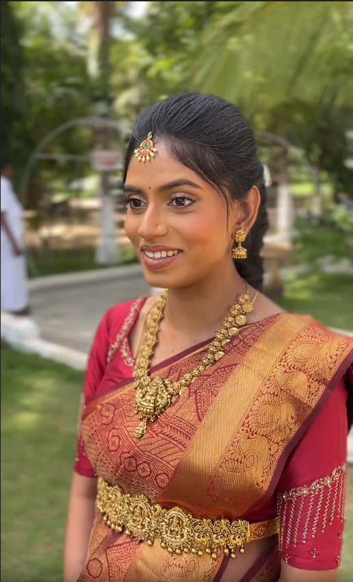 Burgundy Bridal Silk Saree
