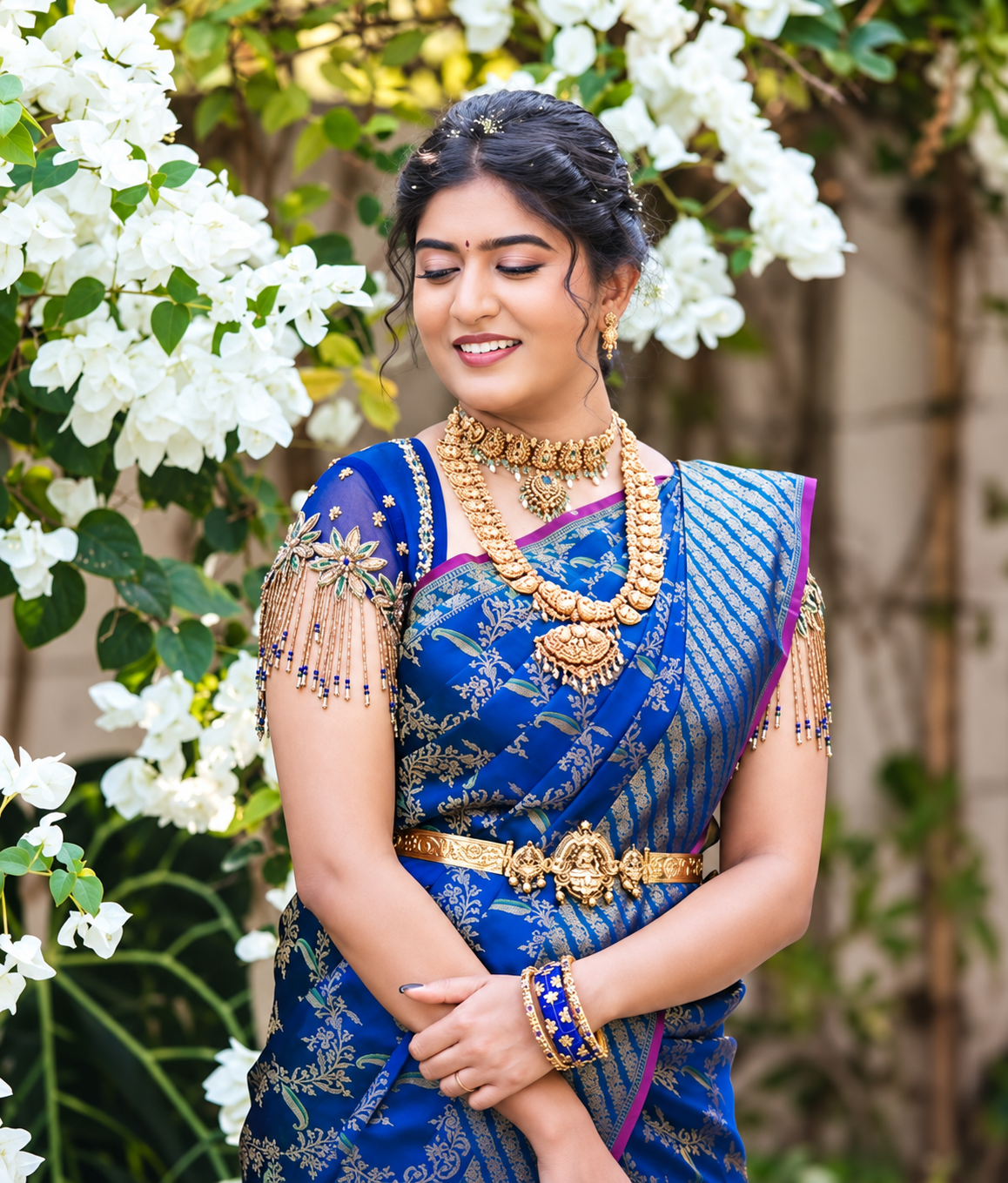 Royal Blue Bridal Silk Saree
