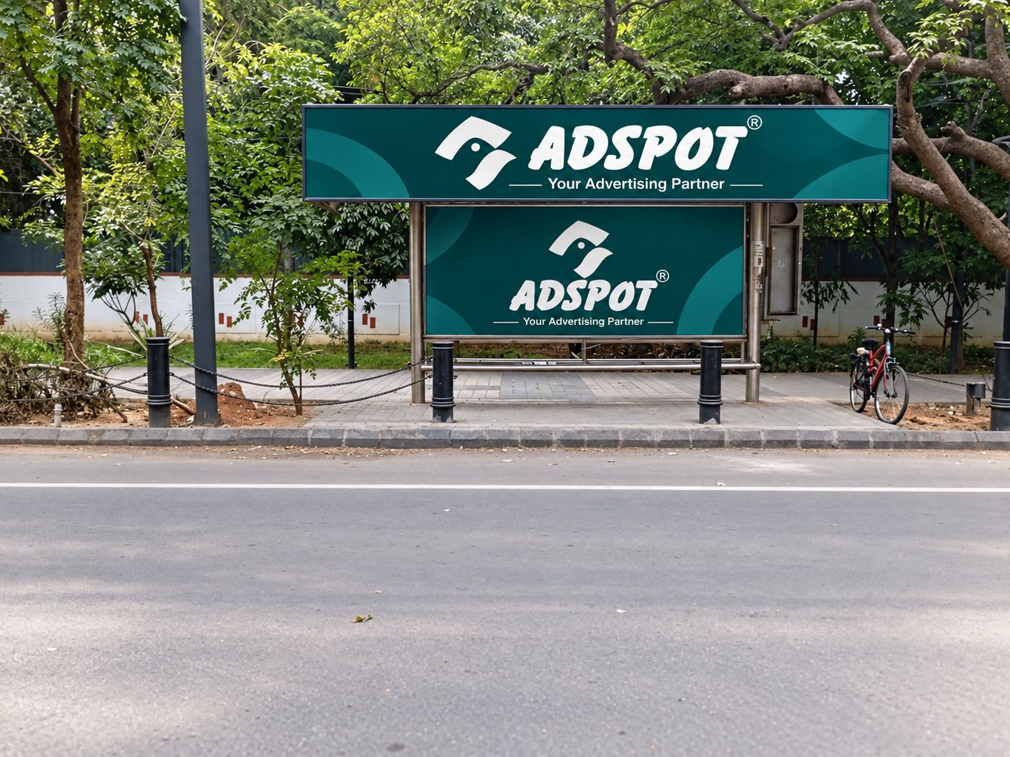 Bus shelter advertising