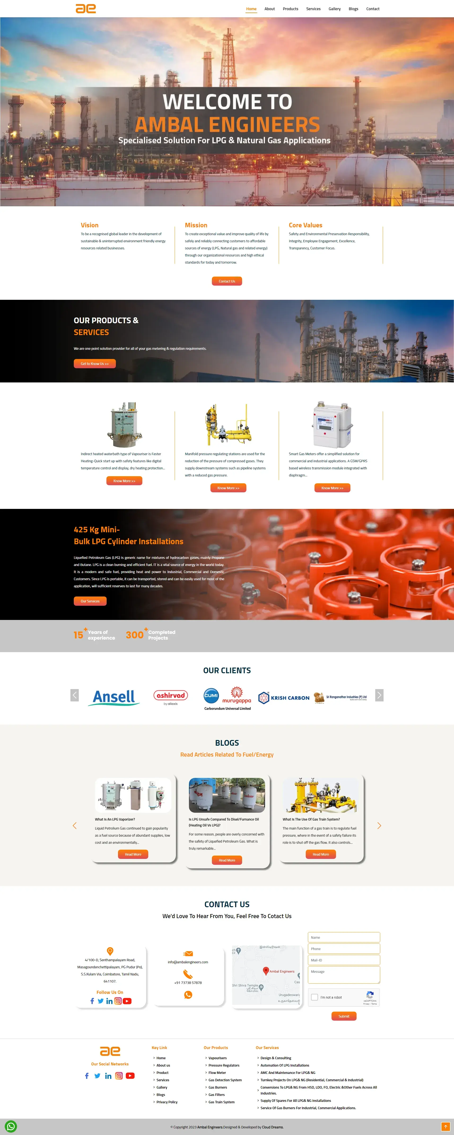 Ambal Engineers website