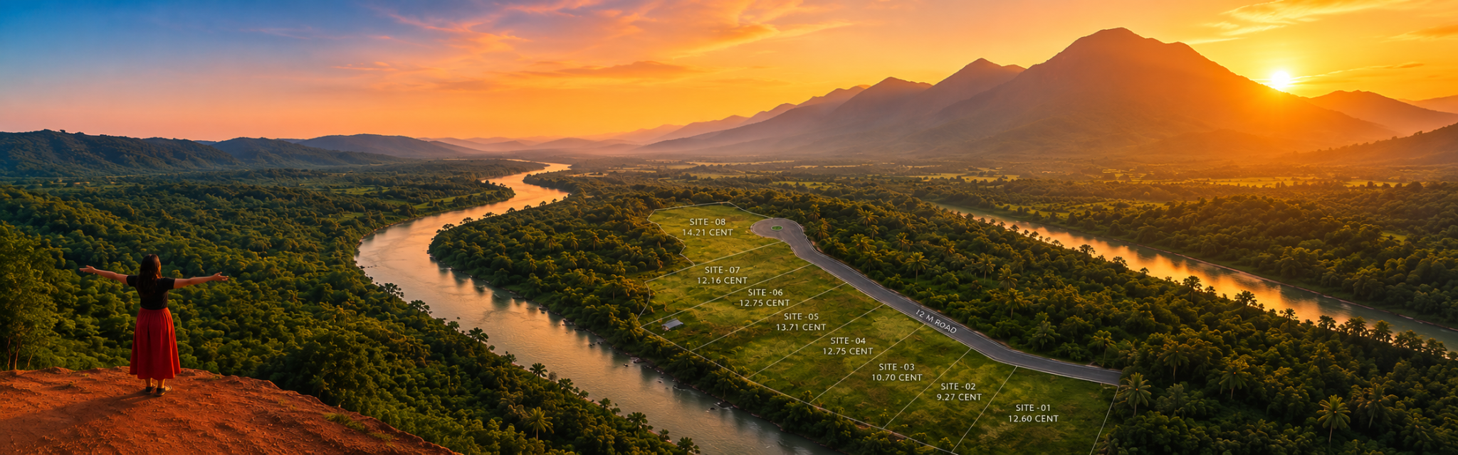 Veena panoramic river view at sunrise