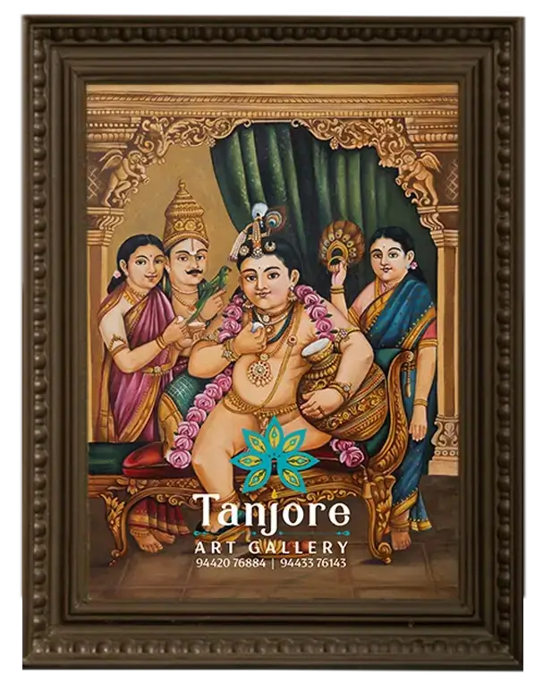 Tanjore painting of radha Krishna in kerala